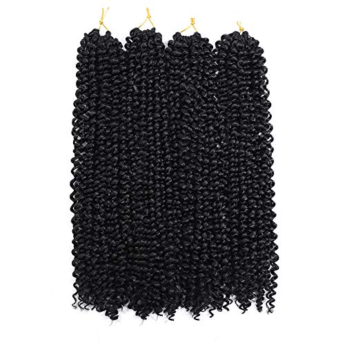 4 Packs Passion Twist Hair Ombre Hair 18 Inch Long Braids Hair for Passion Twist Curl Crochet Braiding Synthetic Fiber Natural Hair Extensions (#1B)