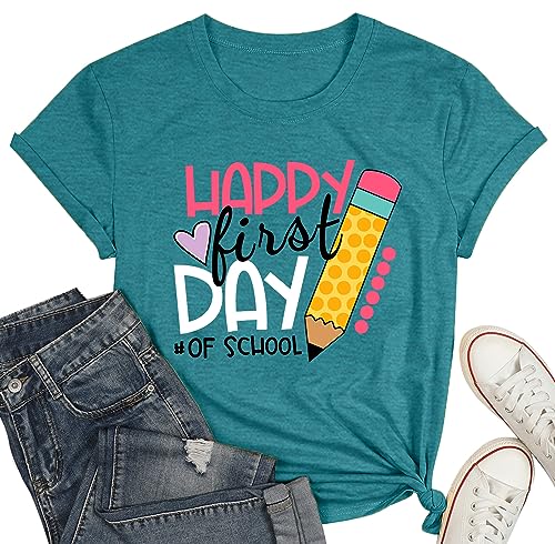 Camiseta Happy First Day of School para profesoras y maestras