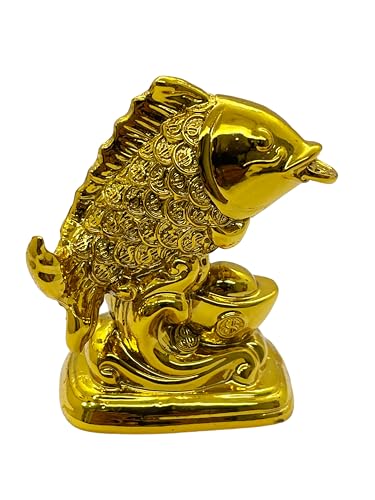 Image of Exclusive Small Size Fengshui Polyresin Arowana Fish Showpiece for Career, Luck & Education (AF-3516)