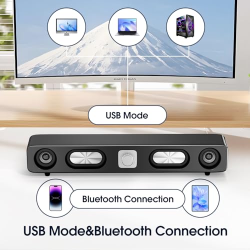 Uakinat Wired USB-Powered Sound-bar with 6W Stereo Sound for Desktop 3405 の商品画像 5