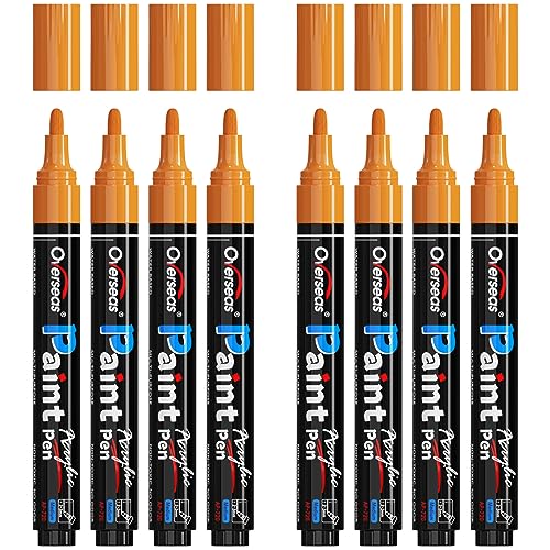 Marqueurs de peinture orange permanents pour plastique toile et tissu à séchage rapide