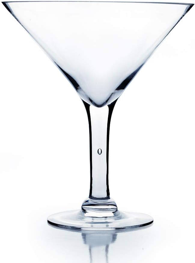 WGV Martini Glass Vase, Open 9", Height 10.25", Base 5", (Multiple Sizes Choices) Clear Wine Fruit Planter Floral Container, Wedding Centerpieces, Event Home Decor, 1 Piece (VMG0910)
