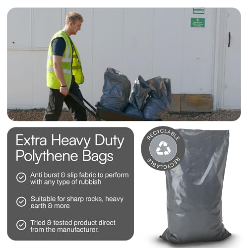 Polythene Rubble Sacks - ULTRA Heavy Duty Rubble Bags - Extra THICK Industrial Grade Builders Rubble Bags (10 Pack) 4 Polythene Rubble Sacks - ULTRA Heavy Duty Rubble Bags - Extra THICK Industrial Grade Builders Rubble Bags (10 Pack) - Image 4