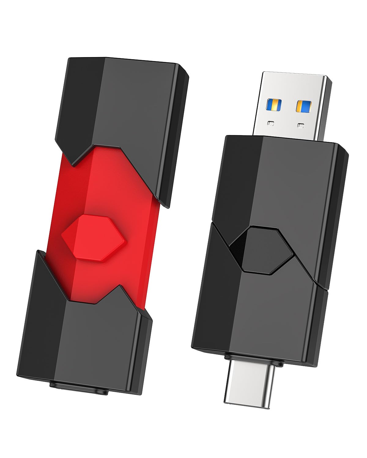 Vansuny Chiavetta USB C 3.0 128 GB 3.0 2 Pezzi (Nero + Rosso)