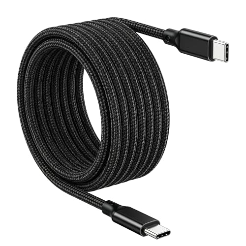 USB-C & USB-C ケーブル 5m LpoieJun【240W PD対応/USB 3.2 Gen 2x2-20Gbpsデータ転送】 8K@60Hz / 4K@240Hz 映像出力 E-Markerチップ搭載超高耐久ナイロン編み タイプC USB Type C ケーブルスマートフォン/タブレット/ゲーム機/ノートパソコンのタイプｃ機種に対応 (ブラック)