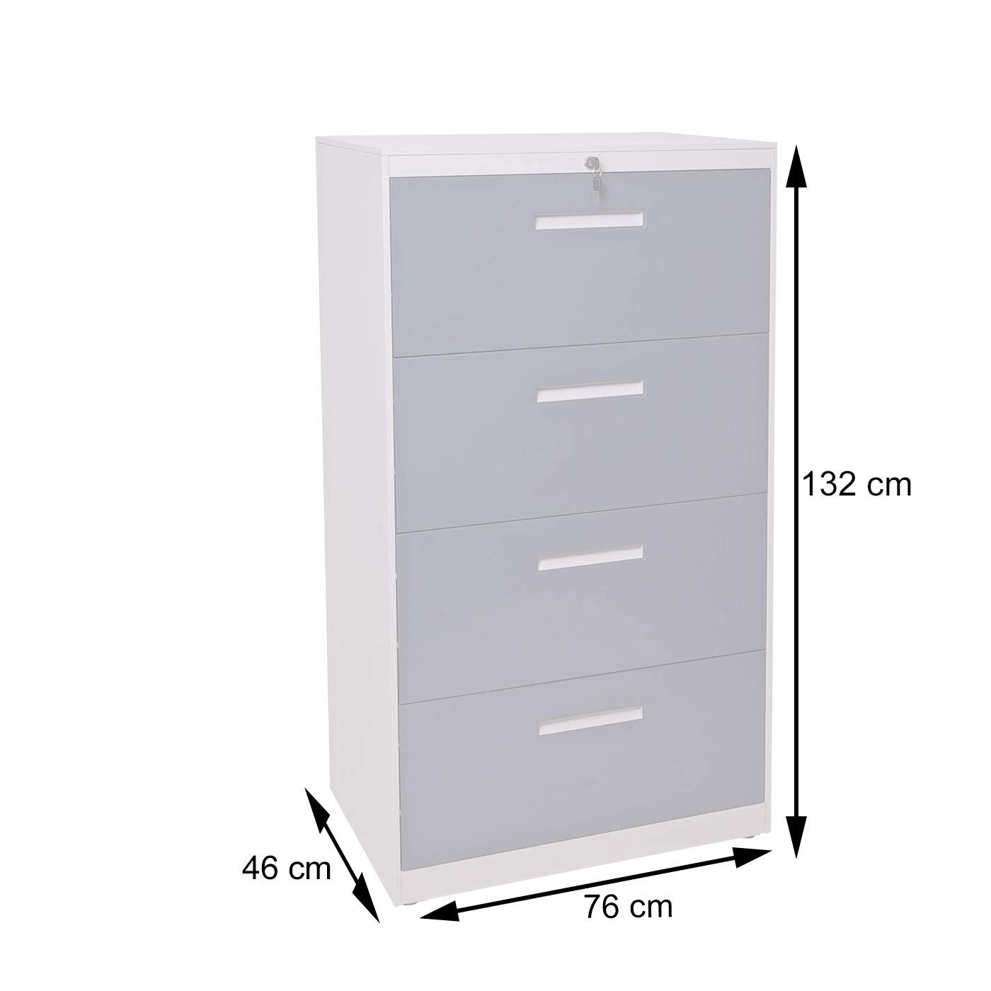 Mendler Classeur Suspendu HWC-A10 A4 verrouillable 132x76x46cm Gris Gris foncé