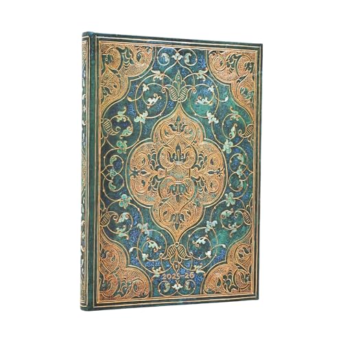 Paperblanks | 2026 Crónicas Turquesas | Crónicas Turquesas | 13 Meses | Midi | Apaisado | Cierre con Banda Elástica | 160 Pg | 100 GSM