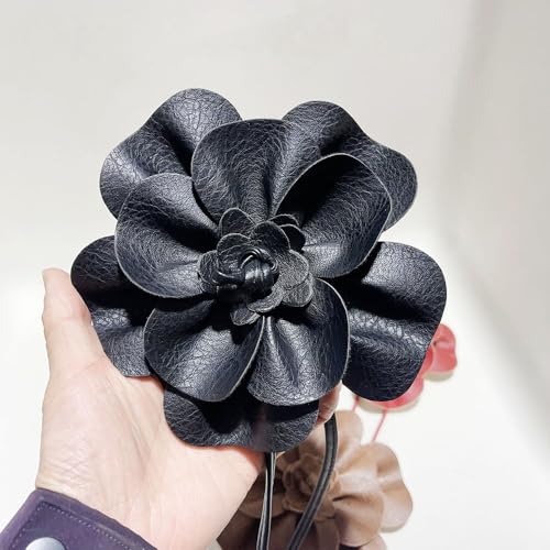 Womens' Large Flower Knot Waist Chain Rope Belt Casual Leather for Dress Elegant3