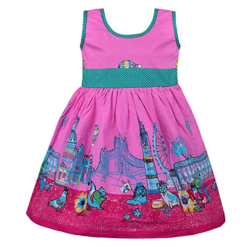 Image of Wish Karo Baby Girls Cotton Frock Causal Dress for Girls-Orange Dress - (ctn306)