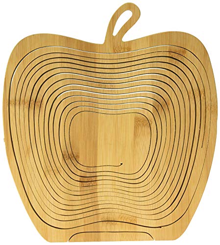 image for WHAT ON EARTH Collapsible Apple Shaped Bamboo Basket - Kitchen Fruit C