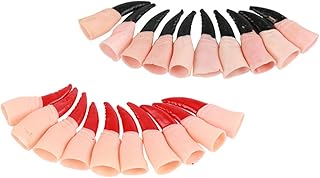 Decoração 20 Pçs Unhas De Halloween Acessórios De Maquiagem Decoração De Bruxa Acessórios Para Unhas De Halloween Garras De Dedo Falso Garras De Unha De Rainha Anel Compacto