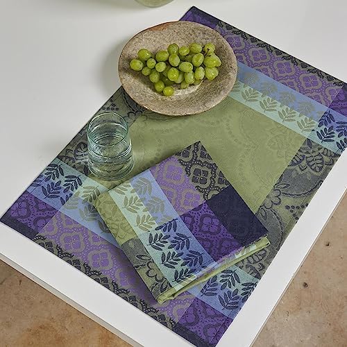 Sets de table enduits Bastide Le Jacquard Français Olive 52x38