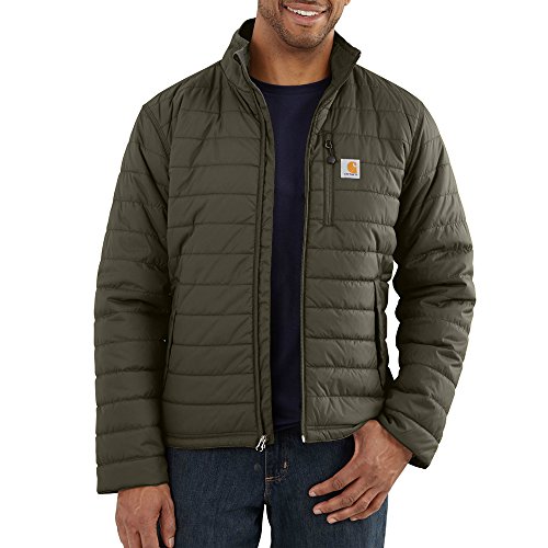 Carhartt Mens Rain Defender Relaxed Fit Lightweight Insulated Jacket (Big & Tall) Work Utility Outerwear, Moss, X-Large Tall US