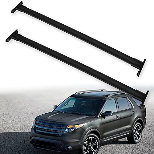 Ocpty Cross Bars Roof Rack Fit For Ford Explorer 2011-2015 Luggage Racks Rooftop Cargo Carrier Bag Luggage Kayak Canoe Bike Snowboard Skiboard #TOP30