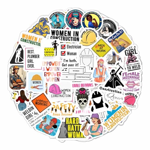 Bulbacraft 100Pcs Hard Hat Stickers for Women Construction and Other Hard Hat Jobs Decals - Hardhat Accessories, Gifts for Women & Men