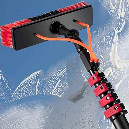 Teles - Kit de cepillo de limpieza para ventanas y paneles solares con cabezal giratorio y mango extensible para un alto alcance, perfecto para el mantenimiento del hogar y fácil limpieza