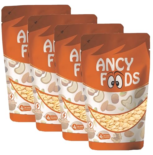 Image of Ancy Watermelon Seeds (Tarbooj Beej) 1000 Grams (250g X 4) - Raw Watermelon Seeds Packed with Protein, Fiber & Energy to Support Focus & Stamina - Delicious Dried Seeds for Office Lunches, Kids' Study Snacks & Mom's Homemade Halwa, Laddu & Home Made Sweets | Whole Roasted Tarbooj Seed | Raw Watermelon Beej