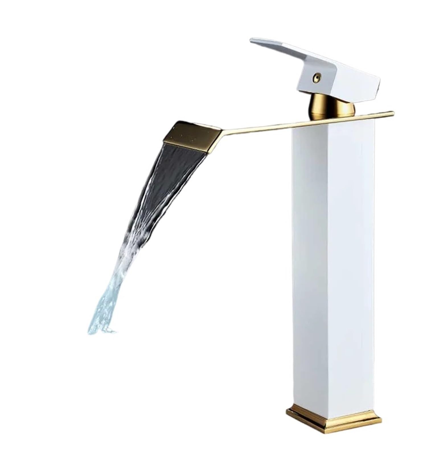 YACODLUL Basin Faucet Waterfall Faucet Brass Bathroom Wash Basin Mixer Tap Hot and Cold Water Vanity Vessel Sink Faucets(02 Long)
