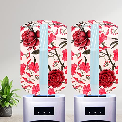 Image of Polyester Water Dispenser Bottle Cover With Adjustable Elastic Closure And Water Level Indication For 20L, Pack of 2Pc (Color- Red, 17x11 Inch)