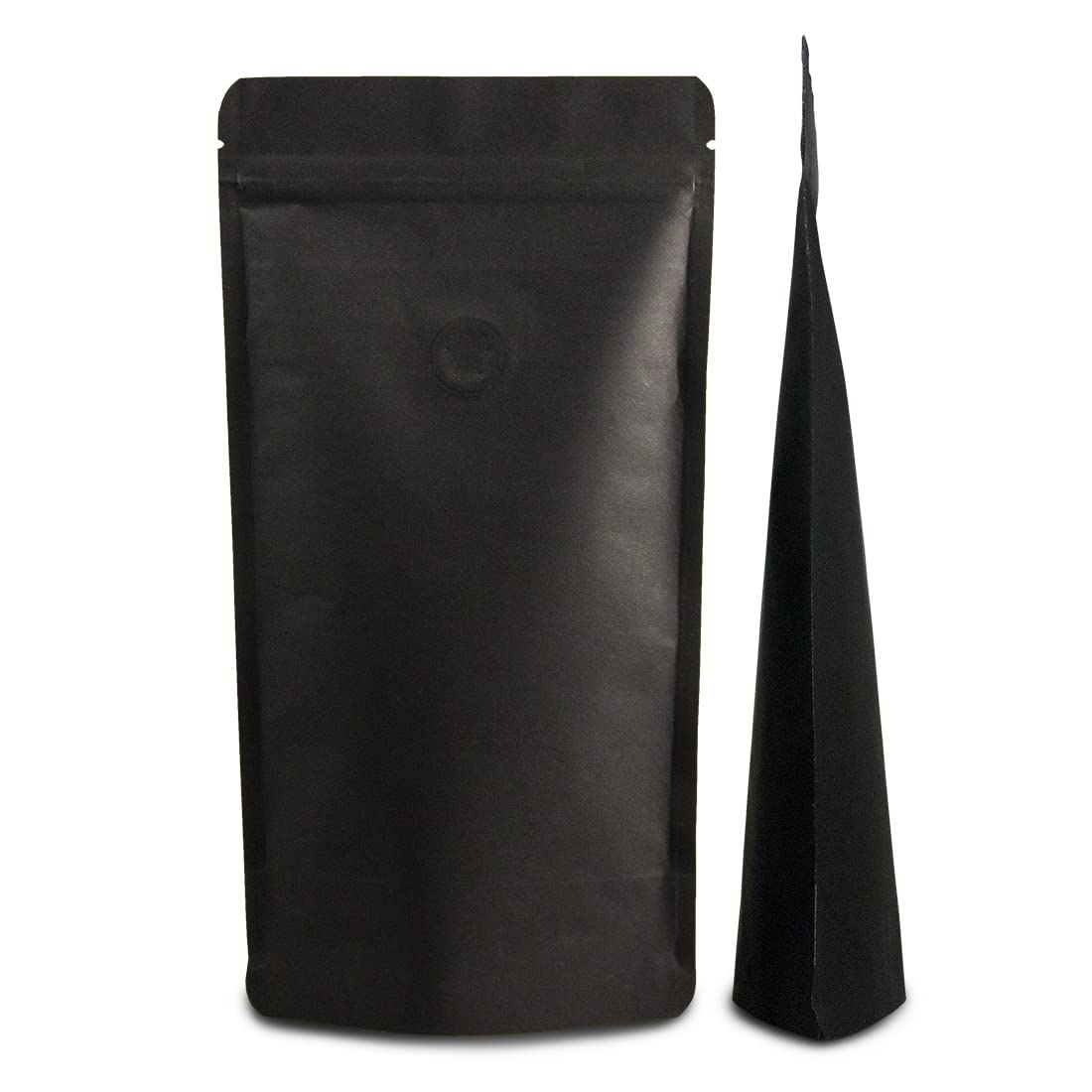 Lacers Bolsa de papel kraft en varios colores, alta barrera con válvula, neutral, sostenible, bolsa de café con válvula de protección del aroma, reutilizable (250 g, negro, 1000)