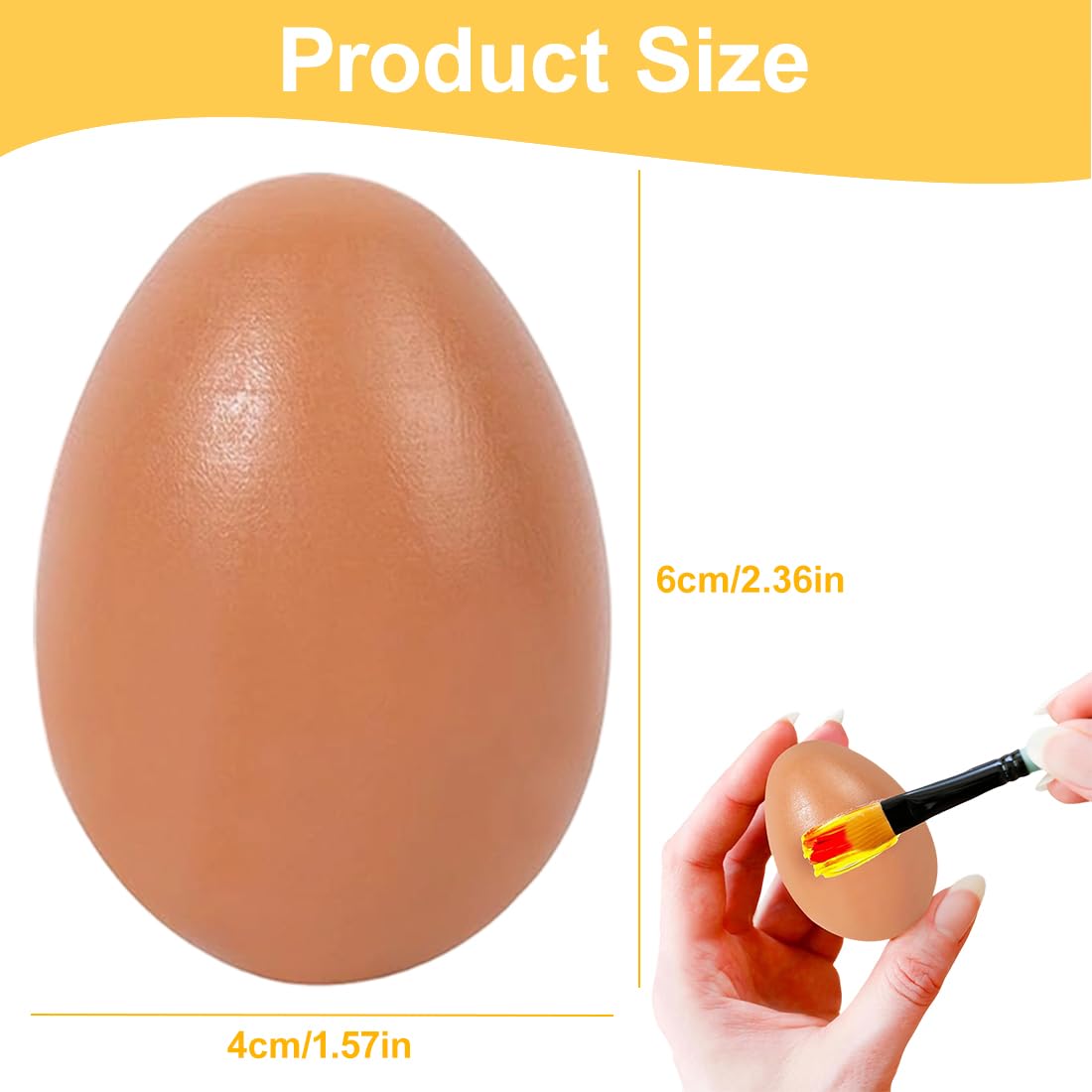 Huevos artificiales de madera 6 Piezas Huevos falsos de simulación para pollos aves de corral