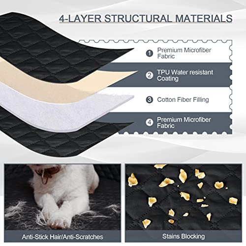Taococo Sofa Cushion Cover Reversible Dog Bed Cover Water Resistant Pet Blanket For Couch Sofa Chaise Bed, Furniture Protector Sofa Chaise Slipcover For Pets Kids (Black, 42X68 Inches) #TOP4