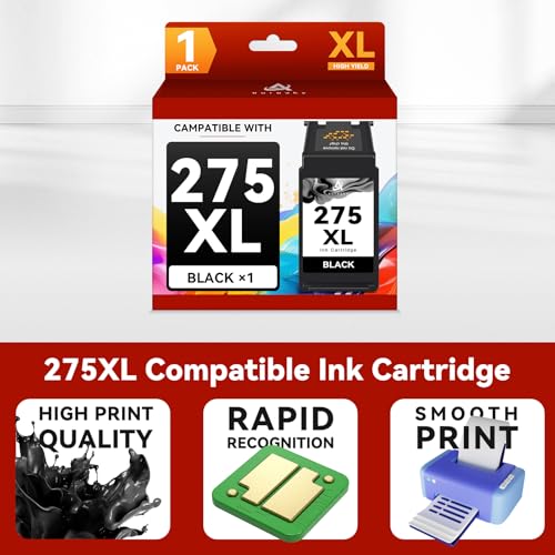 Image of 275XL PG-275XL Compatible Ink Cartridge Replacement for Canon 275 275XL PG-275 PG275 XL Black Ink for PIXMA TS3522 TR4720 TS3500 TS3520 TR4700 TR4722 TS3722 Printer Ink Cartridges, 1 Black