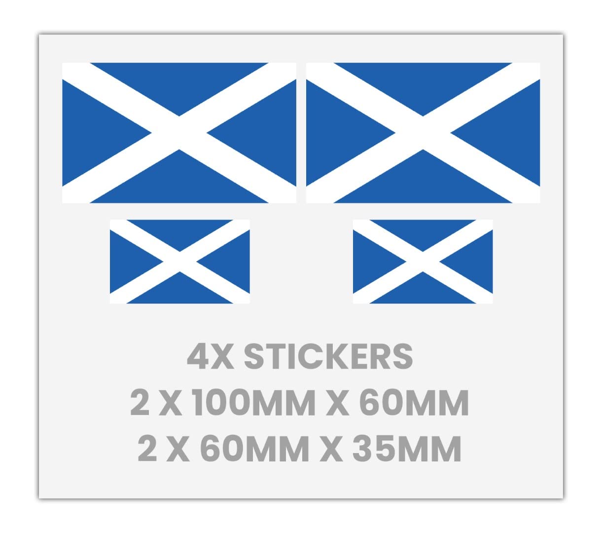 Handmade By Stukk 4 X Scottish Scotland Flag Vinyl Sticker For Car Bumper Mirror Ipad Van Laptop