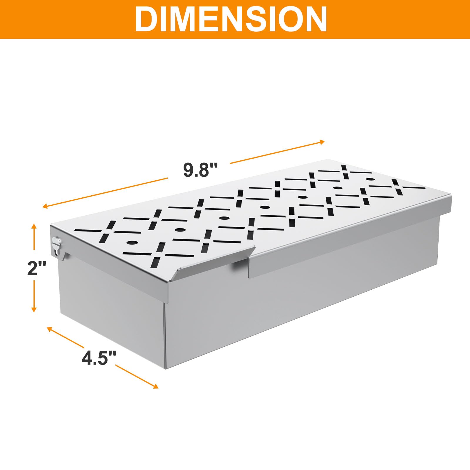 7576 Stainless Steel Smoker Box for Weber, Napoleon, Charbroil, Traeger, Pit Boss Gas & Charcoal Grill, Universal Wood Chip Smoker Box for Charcoal & Propane Gas Grill