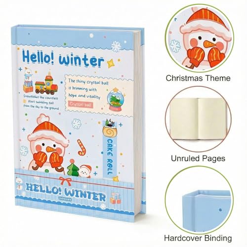 Image of FunBlast Diary for Girls - Christmas Kawaii Diary for Kids, Journal Diaries for Girls, Notepad for Students Stationary Items, Birthday Gifts (128 Sheets) (Blue-)