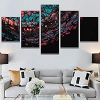 SIGNWIN 5 Panel Canvas Wall Art Modern Art Abstract Fluids for Home Decorations Ready to Hang - 60