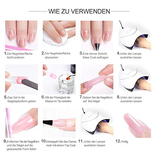 Saint-Acior Nagelverlängerung uv Gel Set Schnell Aufbau Gel Nagelset 6 Farben Nagel Verlängerung Starterset für Nagel… – Bild 7