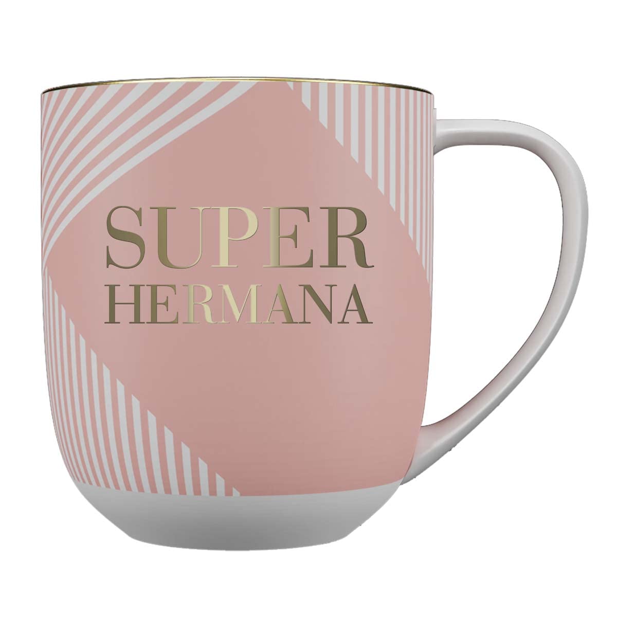 DRAEGER PARIS 1886 - Ceramic Mug with Personalised Message - Chic Blue or Pink Design - Capacity 320 ml - Elegant Geometric Illustrations - Dishwasher Safe - No Microwave
