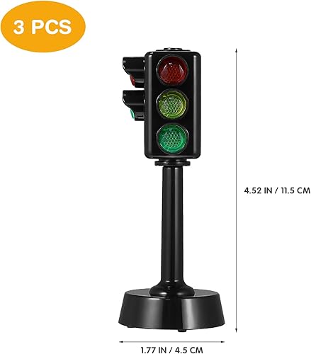 Miniatura 6 de Kisangel Semáforo, 3 piezas, simulación, señales de tráfico para niños, juego de letreros de calle para niños, decoración de fiesta temática de