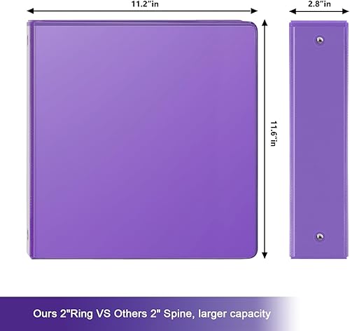 Vista 11 de COMIX Carpeta de 3 anillos de 1 pulgada con cubierta transparente, carpeta de vista de 1 pulgada con capacidad para 200 hojas de papel tamaño carta