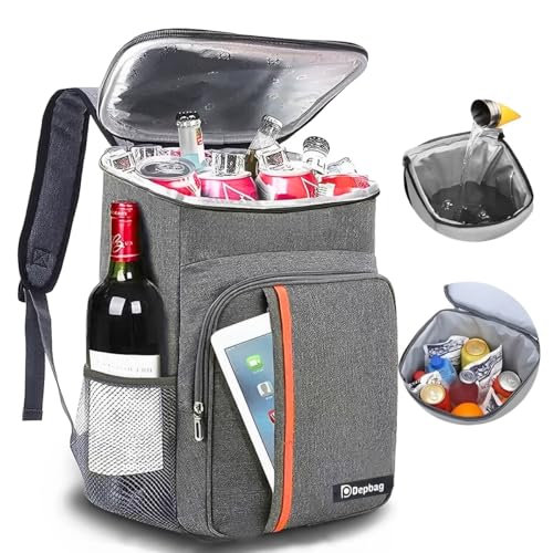 Mochila Térmica Bolsa Isolamento Grande Espaçosa Alça Costa Impermeavel Reforçada Resistente Acampamento Camping Viagem Praia Cooler (Cinza)
