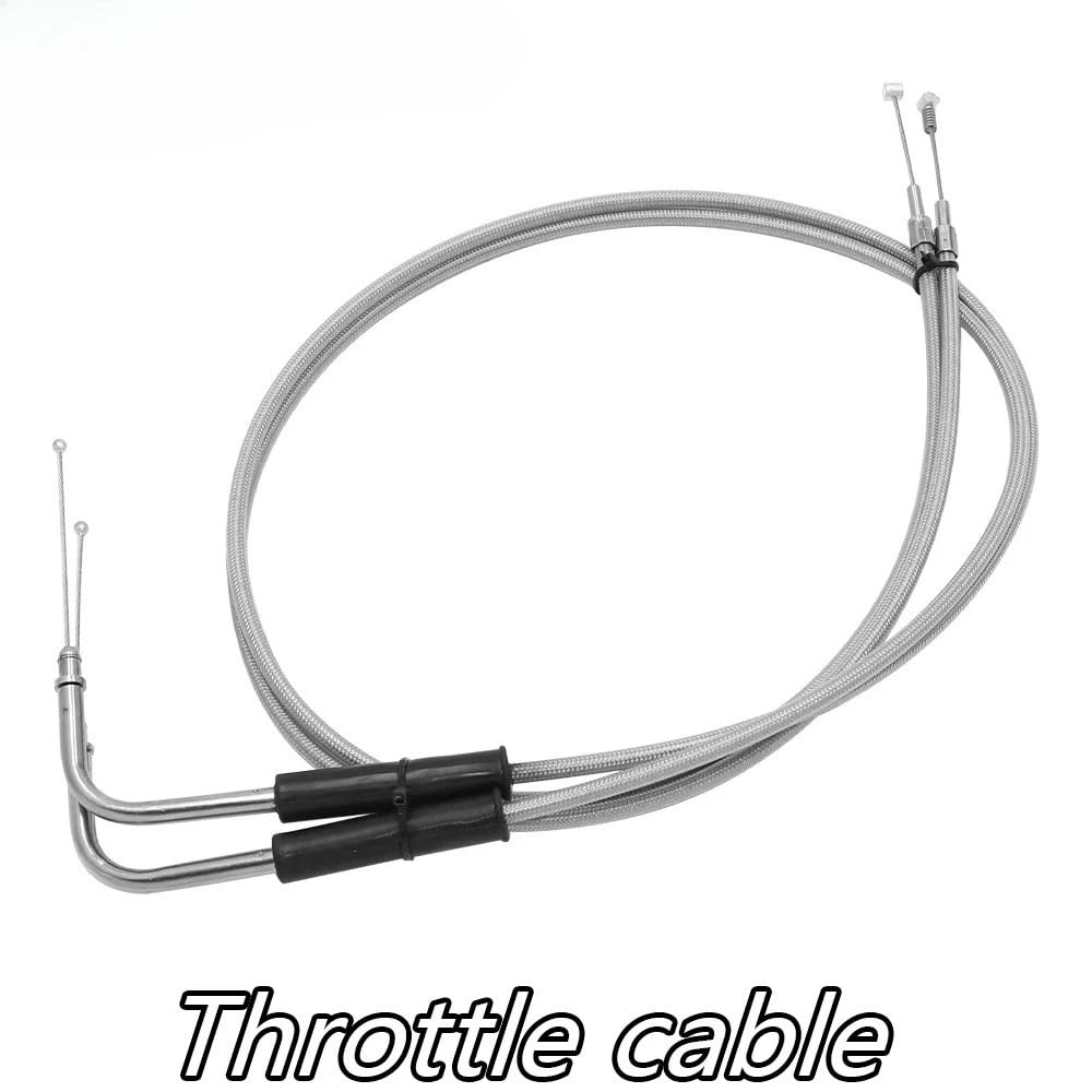Funda for Cable de Acelerador for Cables Acero Trenzado, Compatible for Harley Sportster XL1200 883 Dyna Road King Electra Glide(Black 110cm)