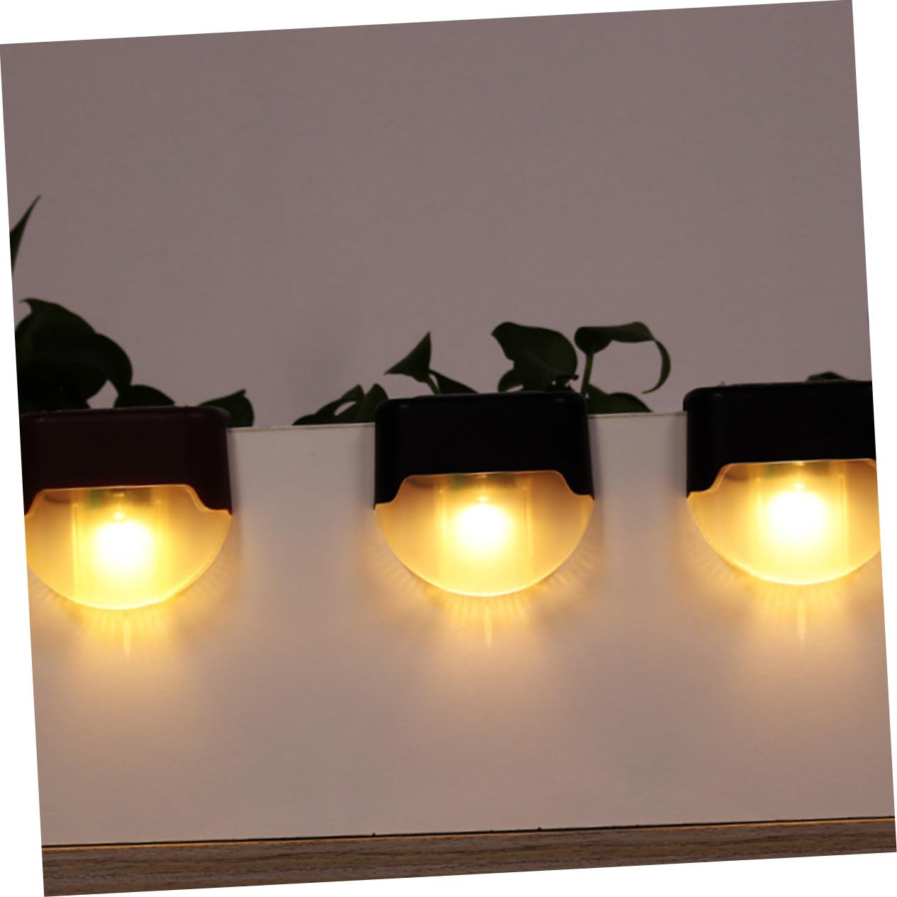 Lampada Solare per Gradini LED da Esterno Ip55 4 Pezzi Nero | Abs, Controllo Luce Intelligente, Illuminazione Decorativa Notturna, Batteria 1, 2v 1000ma e Pannello 2v 80ma