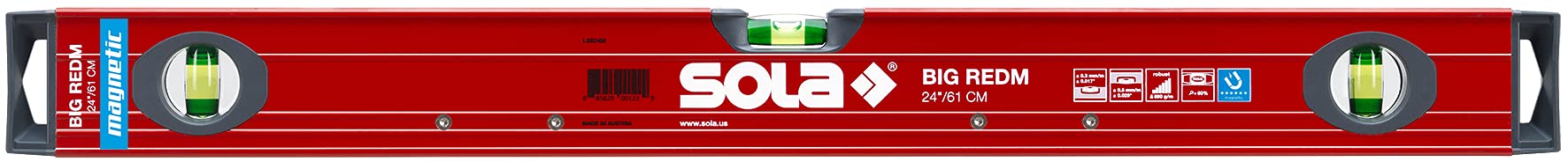 SOLA LSB24LM Box Beam Niveau magnétique Grand Rouge 61 cm