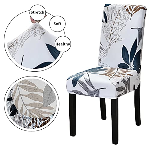 Laamei Maple Leaf Chair Covers For Dining Room Set Of 4, Stretch Kitchen Chair Covers Washable Parsons Chair Slipcover Removable Dining Chair Protectors For Hotel,Ceremony,Banquet #TOP2