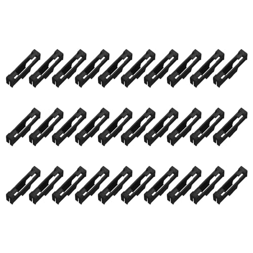 QUARKZMAN 30 Piezas Clips de Cable de Servo con Cierre de Seguridad, Soporte de Fijación de Hebilla de Cable de Extensión de Servo de ABS para Avión RC, Barco, Modelo DIY, Negro