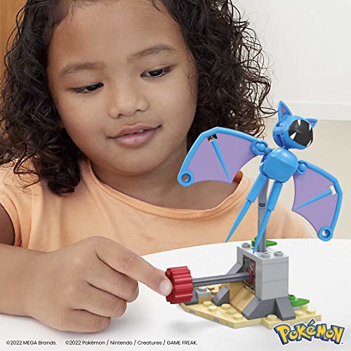 MEGA Pokémon Action Figure Building Toys, Zubat's Midnight Flight with 61 Pieces and Flying Motion, 1 Poseable Character - Image 3