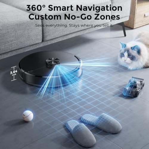 Image of Kilgone Robot Vacuum & Mop, 90-Day Hands-Free, 6000Pa, Self-Empty, LiDAR