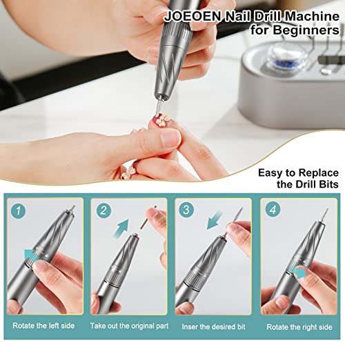 Electric Nail Drill Machine, 40000Rpm Professional Efile Nail Drill Kit, Electric Nail File For Acrylic Nails Gel Nails, Toenail Grinder Manicure Pedicure Polishing Shape For Home Salon Use By Joeoen #TOP5