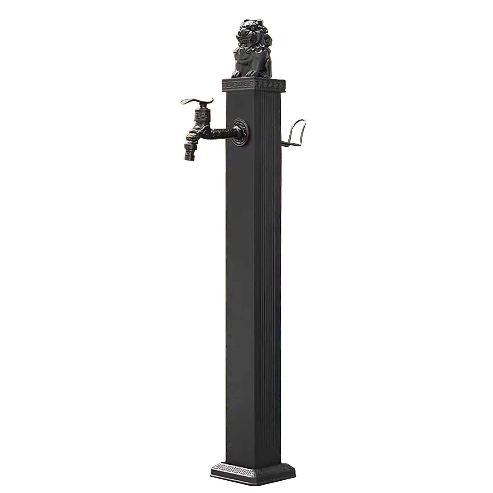 Grifo de columna para exteriores, grifo independiente, fuente de agua para exteriores, grifo de aluminio para jardín, grifo exterior para jardín, terraza, decoración de villas (color A, 116 cm)