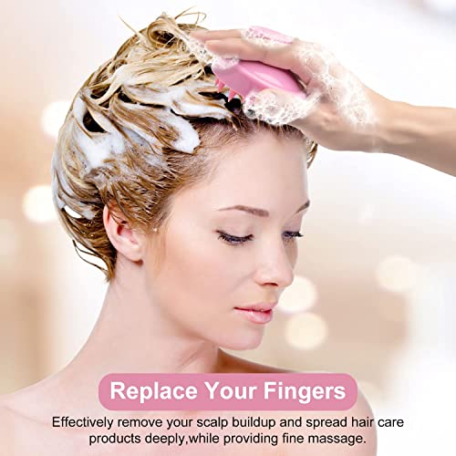 Image of VALKYRIE Shampoo Brush, Silicone Scalp Massager Head Massager, Soft Scalp Brush Hair Scrubber Scalp Exfoliator Tool for Hair Care Dandruff Removal Hair Growth for Men Women Kids Pets (PINK-35)