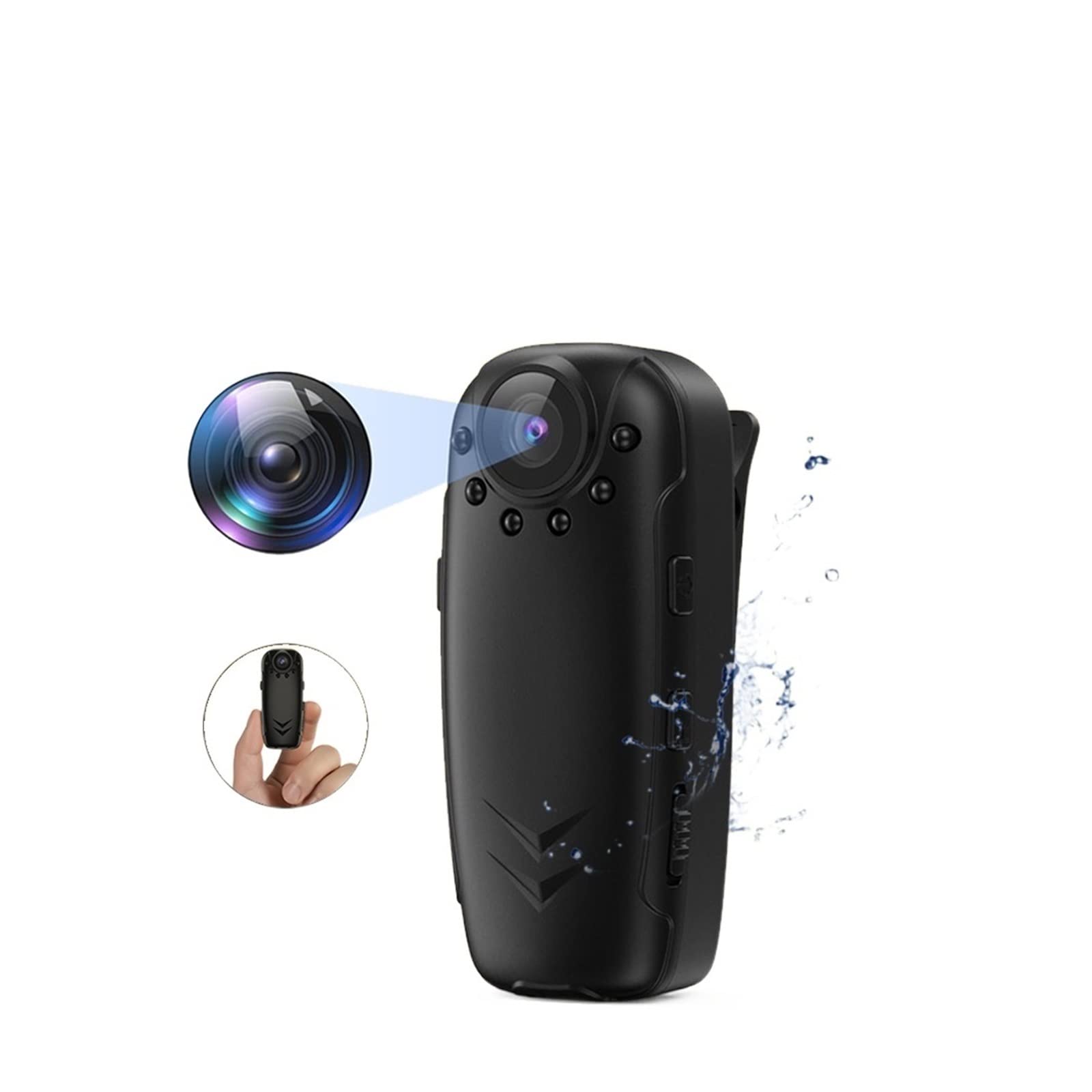 Action Cam, Registratore video 1080P for applicazione della legge con mini videocamera Videocamera portatile professionale for riunioni con videocamere a lunga durata della batteria ,All'aperto, Sport