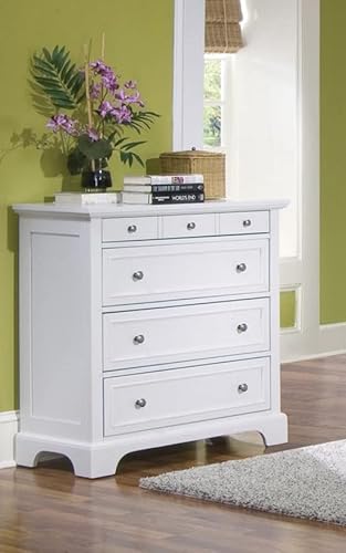Home Styles Naples White Finish Four Drawer Chest Including Top Drawer Felt Lined For Jewelry #TOP4