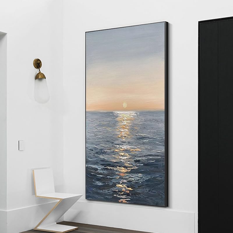 Peinture mer tableau sur toile fait main œuvre d'art texturée salon