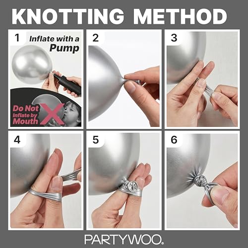 PartyWoo Silver Balloons 152 pcs Different Sizes of 18 12 10 5 Inch Silver Balloon Arch Kit Garland for Birthday Graduation Bachelorette Engagement Bridal Shower Wedding Party Decorations Silver-G102 by PartyWoo - Image 7